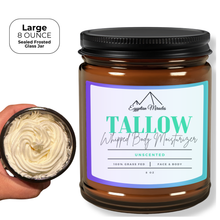 Load image into Gallery viewer, Egyptian Miracles Grass-Fed Beef Tallow Whipped Body Moisturizer – Unscented - Deeply Nourishing and Hydrating Skincare for Face and Body   Large 8 oz Glass Jar