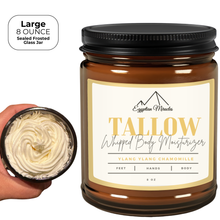 Load image into Gallery viewer, Egyptian Miracles Grass-Fed Beef Tallow Whipped Body Moisturizer – Ylang Ylang Chamomille - Deeply Nourishing and Hydrating Skincare for Face and Body   Large 8 oz Glass Jar