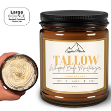 Load image into Gallery viewer, Egyptian Miracles Grass-Fed Beef Tallow Whipped Body Moisturizer – Vanilla Love - Deeply Nourishing and Hydrating Skincare for Face and Body Large 8 oz Glass Jar