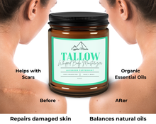Load image into Gallery viewer, Egyptian Miracles Grass-Fed Beef Tallow Whipped Body Moisturizer – Lavender Peppermint - Deeply Nourishing and Hydrating Skincare for Face and Body Large 8 oz Glass Jar