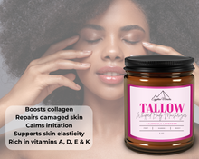 Load image into Gallery viewer, Egyptian Miracles Grass-Fed Beef Tallow Whipped Body Moisturizer – Calendula Lavender - Deeply Nourishing and Hydrating Skincare for Face and Body  Large 8 oz Glass Jar