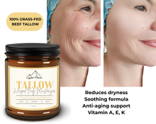 Load image into Gallery viewer, Egyptian Miracles Grass-Fed Beef Tallow Whipped Body Moisturizer – Ylang Ylang Chamomille - Deeply Nourishing and Hydrating Skincare for Face and Body   Large 8 oz Glass Jar