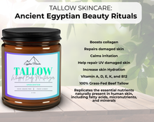 Load image into Gallery viewer, Egyptian Miracles Grass-Fed Beef Tallow Whipped Body Moisturizer – Unscented - Deeply Nourishing and Hydrating Skincare for Face and Body   Large 8 oz Glass Jar