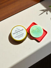 Load image into Gallery viewer, Egyptian Miracles Golden Oasis Shampoo Bar - Vegan and Cruelty Free with Free Reusable Bag and Container and Free Shampoo Bar Dish