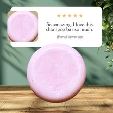 Load image into Gallery viewer, Egyptian Miracles Rosé Mirage Shampoo Bar – A Sensory Blend of Citrus, Fruits & Musk - Includes a Shampoo Dish Holder Free Reusable Bag and Container with Free Shampoo Bar Dish