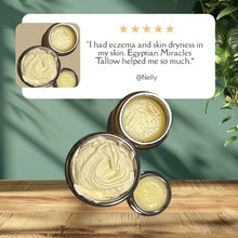 Load image into Gallery viewer, Egyptian Miracles Grass-Fed Beef Tallow Whipped Body Moisturizer – Vanilla Love - Deeply Nourishing and Hydrating Skincare for Face and Body Large 8 oz Glass Jar