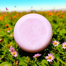 Load image into Gallery viewer, Egyptian Miracles Rosé Mirage Shampoo Bar – A Sensory Blend of Citrus, Fruits & Musk - Includes a Shampoo Dish Holder Free Reusable Bag and Container with Free Shampoo Bar Dish