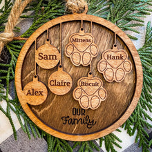 Load image into Gallery viewer, Our Family and Paw Ornament