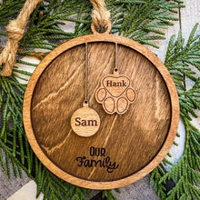 Load image into Gallery viewer, Our Family and Paw Ornament