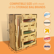 Load image into Gallery viewer, Kitchen Bag Organizer: Hanging Storage Solution for Ziploc bags, Bread bags Sandwich bags, Kitchen bag holder with Side hook
