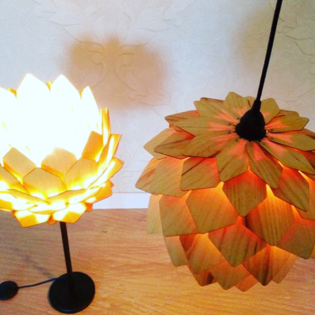 Romantic Petal Wood Lamp